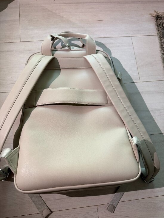 Monos Metro Backpack Ivory Vegan Leather with Folio Kit